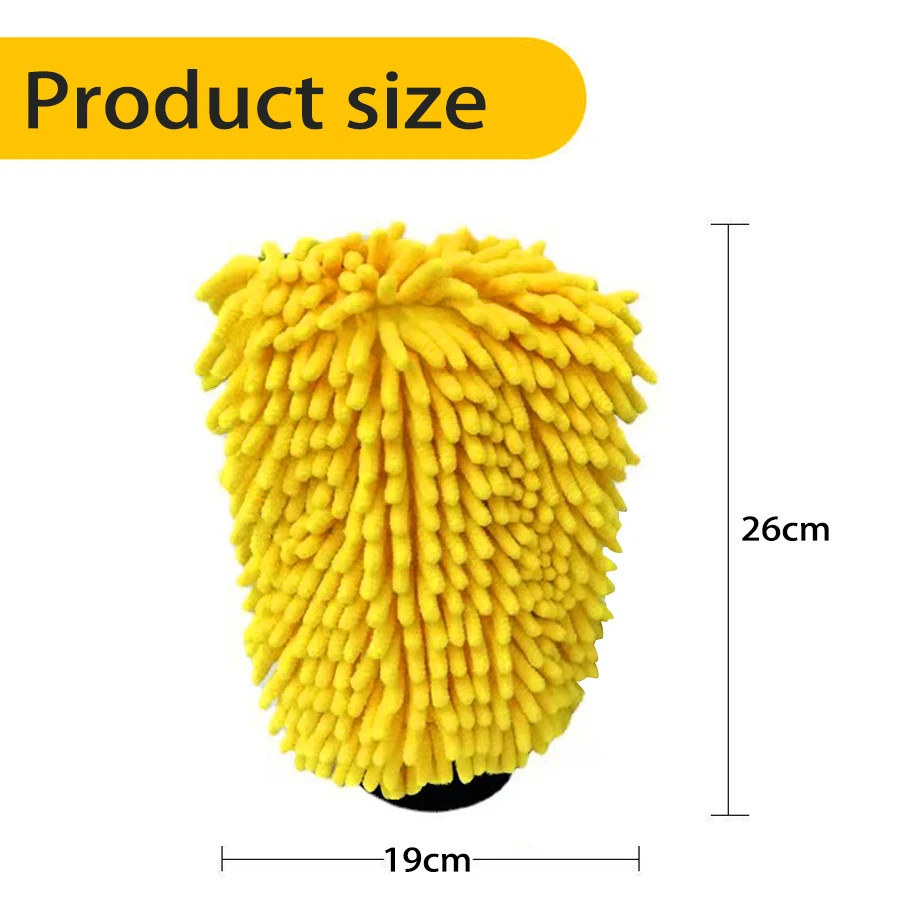 Waterproof Car Wash Microfiber Chenille Gloves Thick Car Cleaning Mitt Wax Detailing Brush Auto Care Double-faced Glove