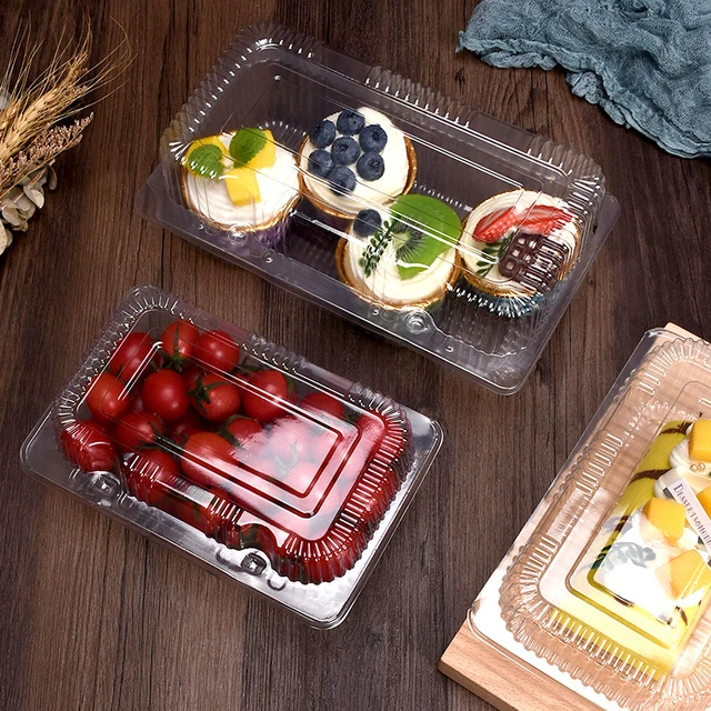 50Pcs/lot Transparent Plastic Cake Container with Lid Dessert Fruit Baking  Box Wedding Party Christmas Candy Gift Packaging Box - AliExpress