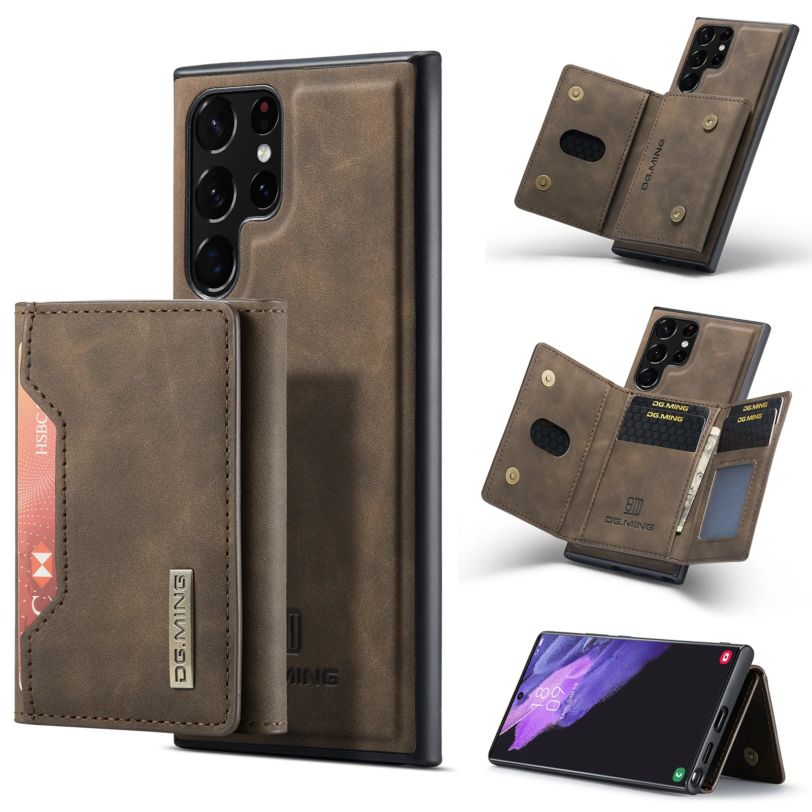 

2IN1 Business leather case for Samsung Galaxy S22 PLUS S21 Ultra Note 20 Cover Magnetic card holder luxury Cases For S20 PLUS