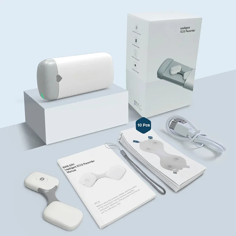 Bluetooth EKG Holter ECG Monitor 24 Hour Real-time Ultra-thin ECG Patch Wearable Wireless Recorder