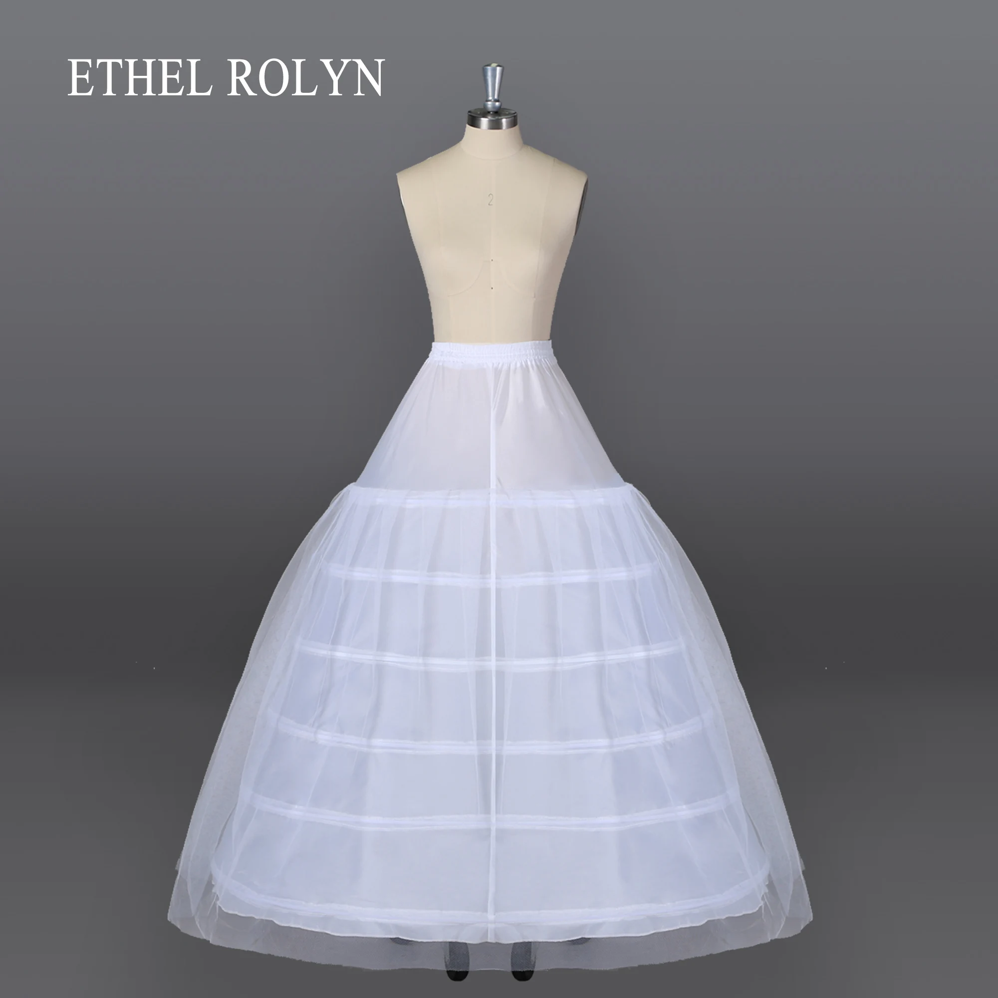 

ETHEL ROLYN 6 Hoops Crinoline Long Wedding Petticoat For Ball Gown Dress Underskirt Half Slips Wedding Accessories Free Shipping