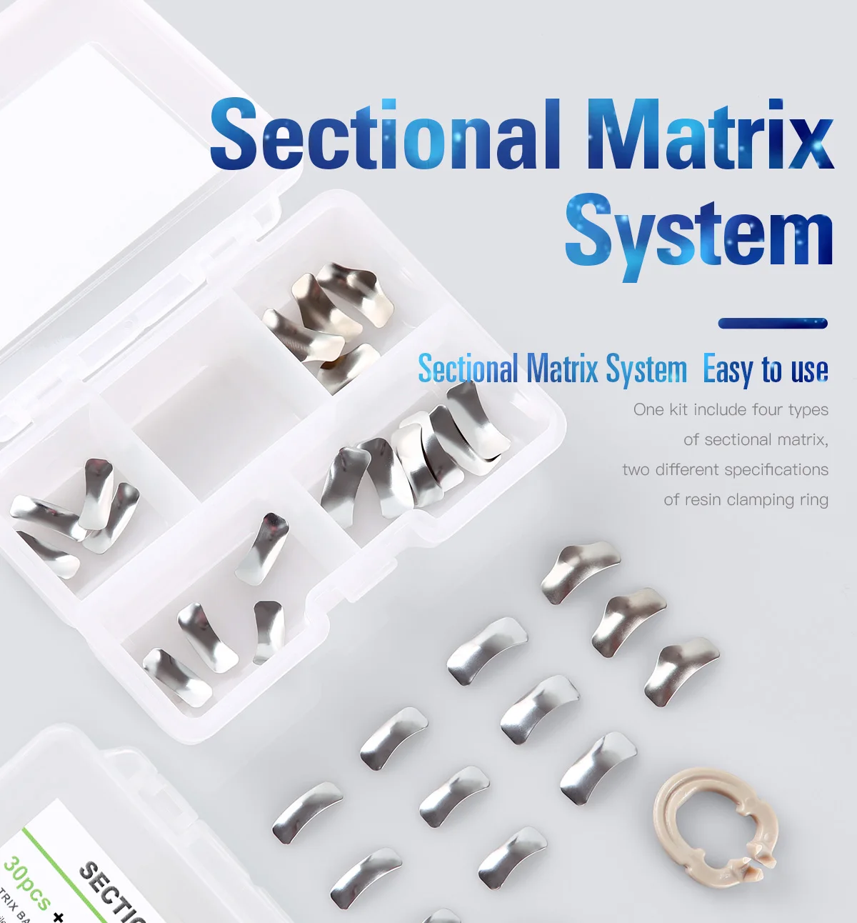 AZDENT Dental Matrix Bands Clamp Sectional Contoured Matrix System Metallmatrizen Spannringe Zahnarztwerkzeuge – Detail 10