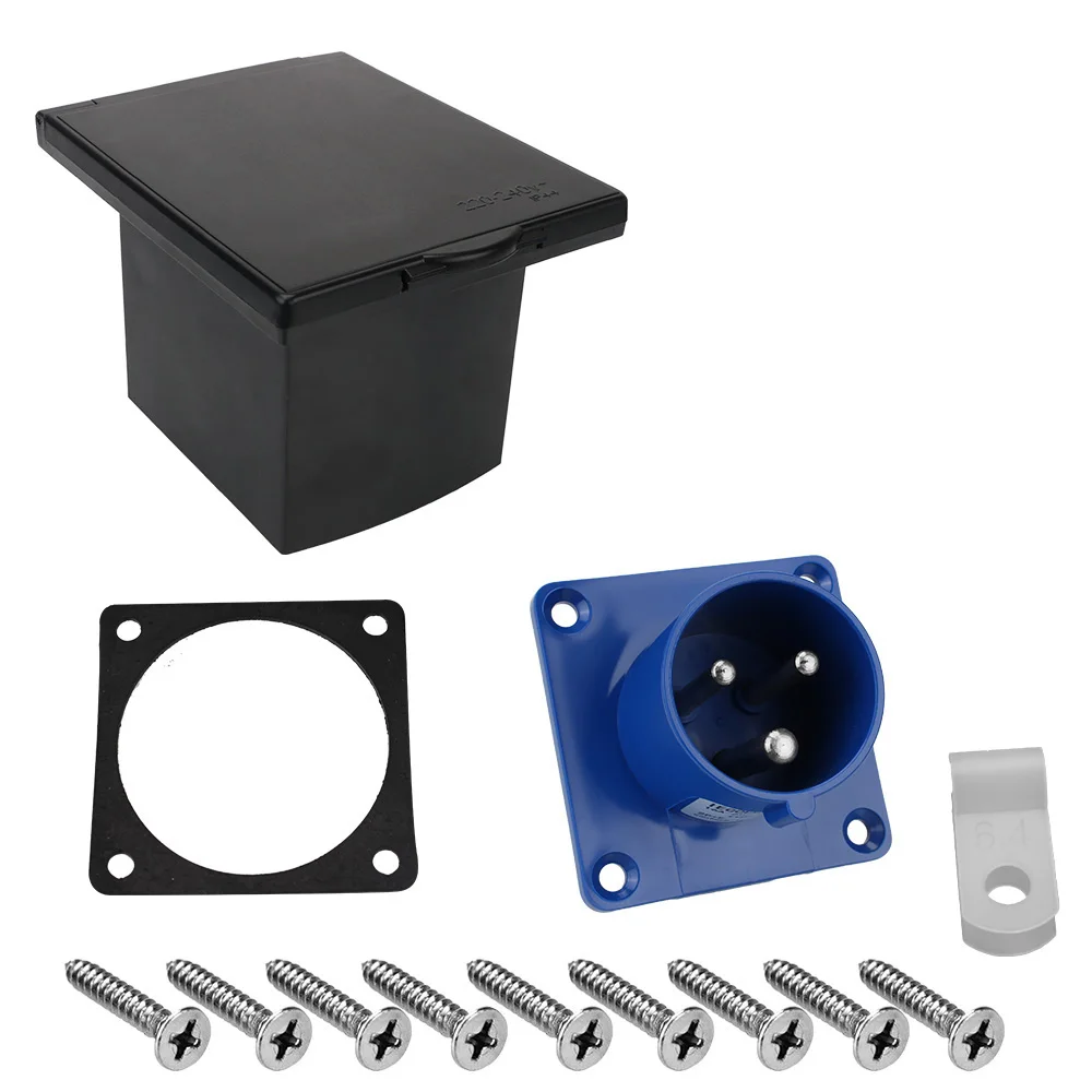 Plug Socket With Cover For RV Camper Marine 220V-240V 16A