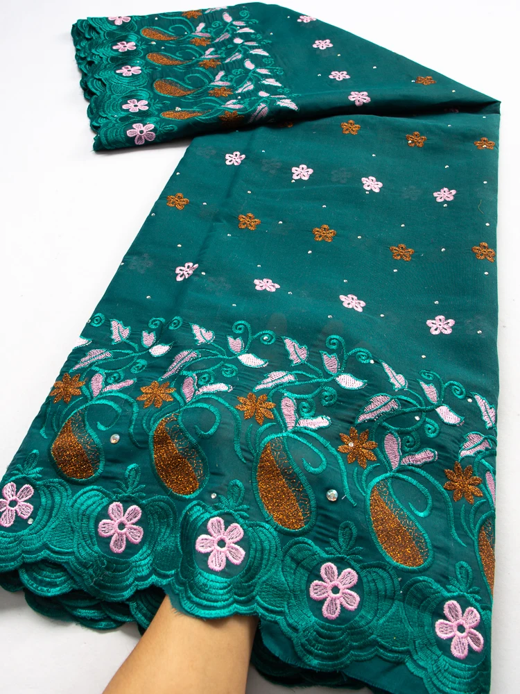

Cotton Lace Fabric High Quality Swiss Voile Lace With Stones 2023 Nigerian African Cotton Lace Fabric For Women Dresses TY3526