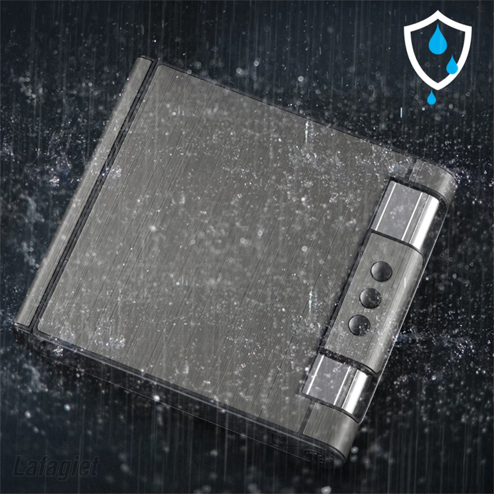 20 Pack Metal Cigarette Case Lighter Large Capacity Cigarette Case With Inflatable Lighter Y Cigarette Case Men Gift 3