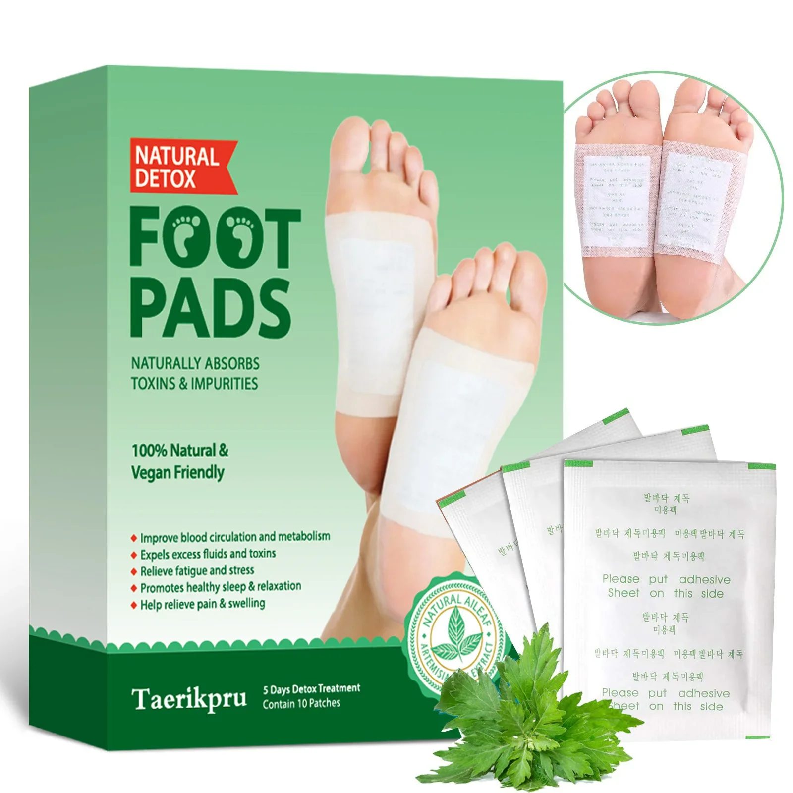 10Patches Foot Patches Stress Relief Feet Deep Sleep Herbal Detox Sticker Conditioning Body Relieve Stress Foot Care Tool