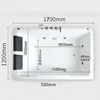 1.8 meter 2 Person bathtub modern home use jacuuzi massage bathtubs 5