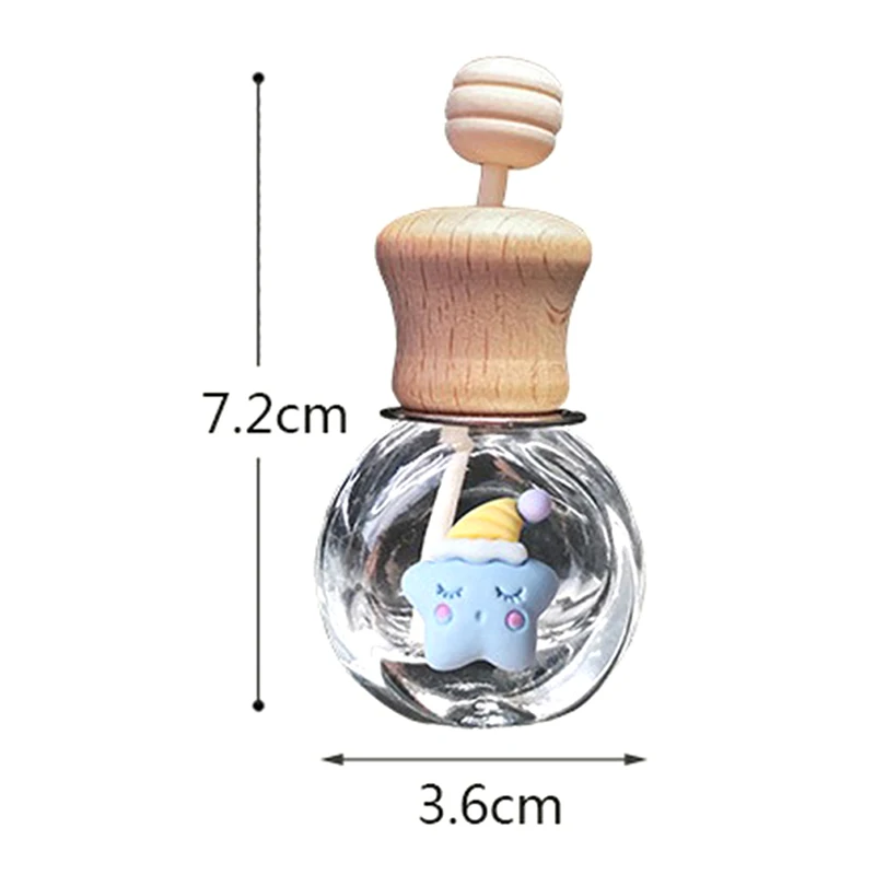 자동차 향수 빈 유리 병 8ML, 귀여운 공기 청정기 병, 향수 클립, 에어 벤트 아울렛, 아로마 테라피 에센셜 오일 디퓨저