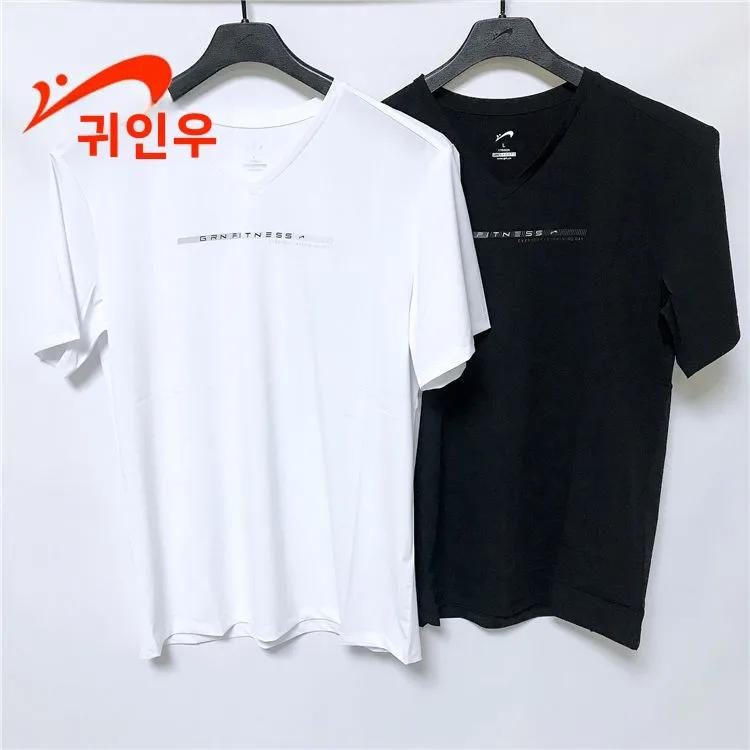 빠른 건조 통기성 V넥 반팔 티셔츠 남성용 레귤러 핏 스포츠웨어 캐주얼 라이프스타일 나일론 원단 게렌 버드 T3242427