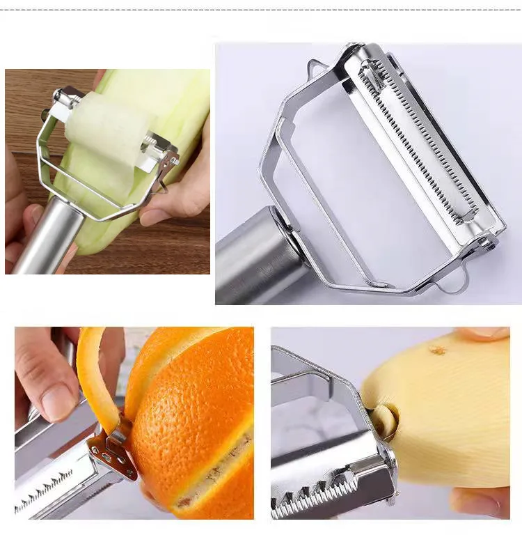 Kitchen Vegetable Peeler Stainless Steel Melon Planer Double-Head Peeler Household Multiple-Function Fruit And Vegetable Peeler