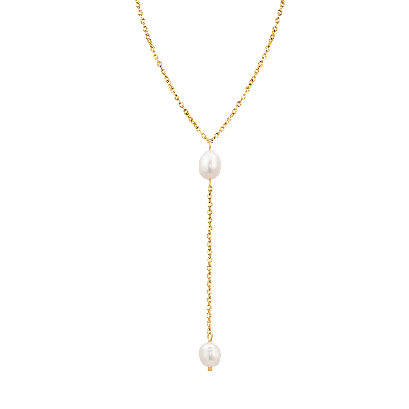 Edelstahl Y-Form Schmuck Kette Frau Halskette minimalistische persönliche Goldfarbe Modeschmuck für Freundin Muttertag – Detail 7