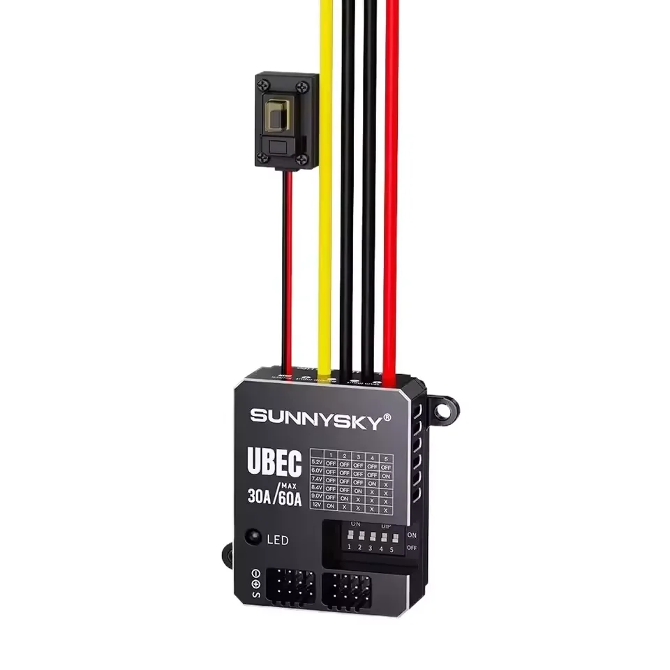 SUNNYSKY 30A HV UBEC 3-18S 9-80V Input Adjustable 5.2/6/7.4/8.4/9/12V Output /8 Parallel Outputs/aluminum Case For RC Model