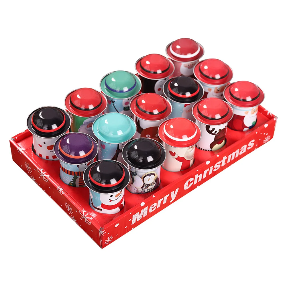 

3pcs Christmas Decorations Christmas Candy Cans Tinplate Candy Boxes Storage Tins Children Gift Buckets Random Style