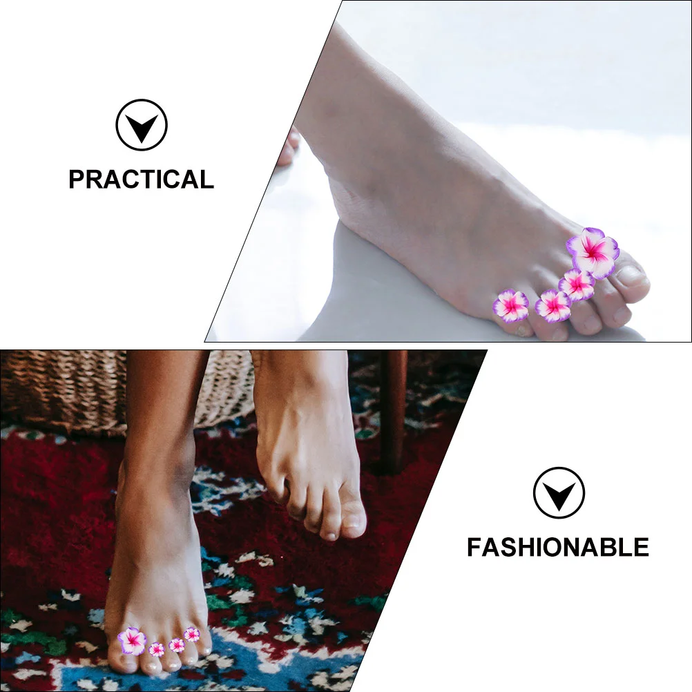 24 Pcs Toe Separator Flower Separators Spreader Gasket Nail Spreaders for Women Seperator Silica Gel Decorative