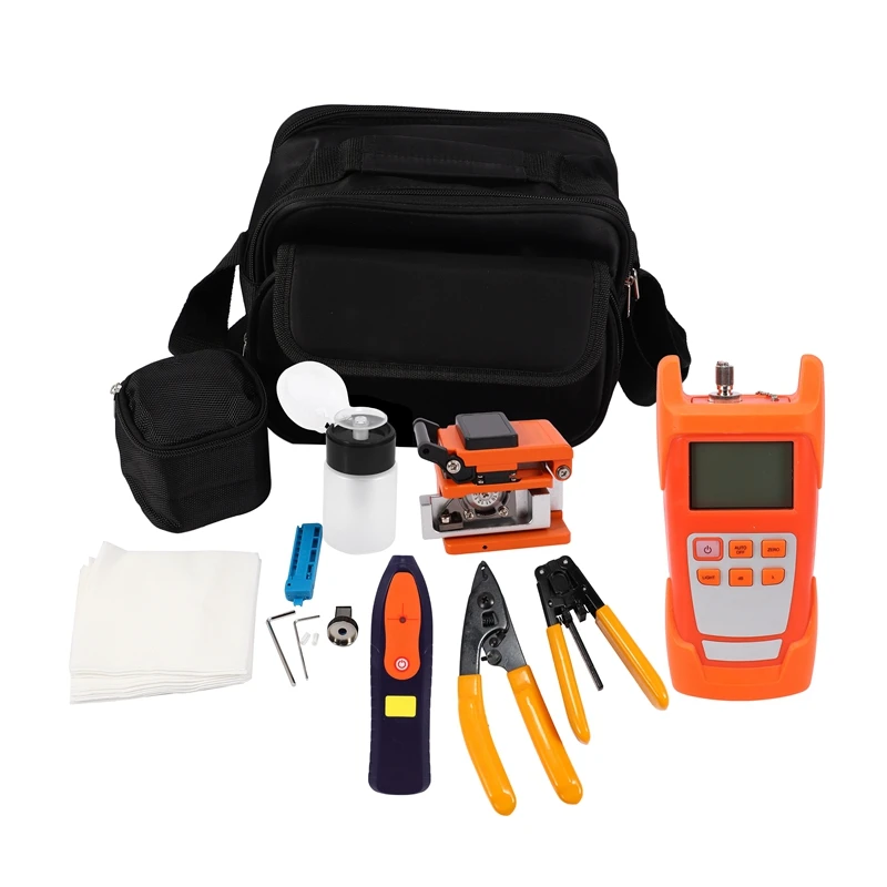 

ABGZ-Fiber Optic FTTH Tools Kit With Fiber Cleaver And Optical Power Meter 5Km Visual Fault Locator Wire Stripper