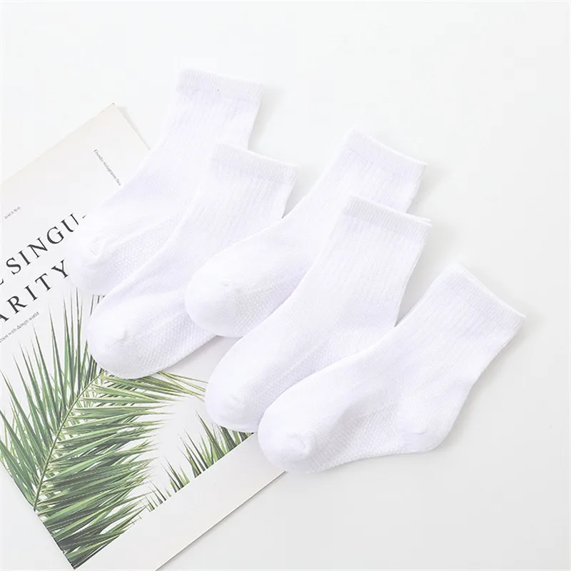 

5 Pair Spring Autumn Children Cotton Socks Girl Boy Baby White Black Gray Warm Soft For Winter 1-3-5-8-12 Year Kids Student Sock