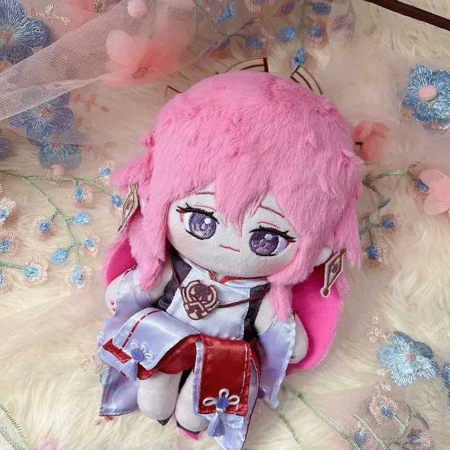 Anime  Genshin Impact  Yae Miko 20cm Change Clothes Plushie Plush Doll Toys Stuffed Plush #4370 Children Birthday Gift