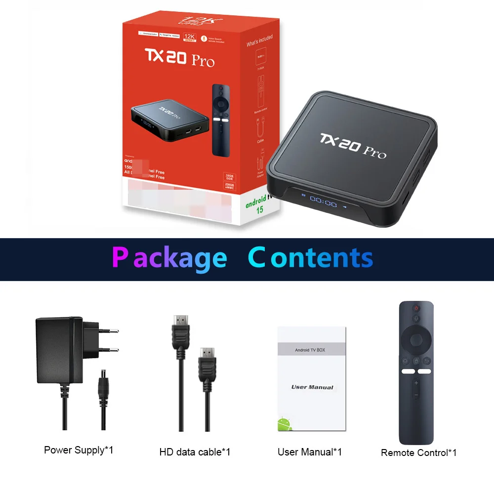 TX20 Pro Android 15 TV Box Allwinner H313 Quad Core 8K Video Decoding Upgrade 16G 256G 5G 2.4G Dual Wifi BT5.2 Set Top Box