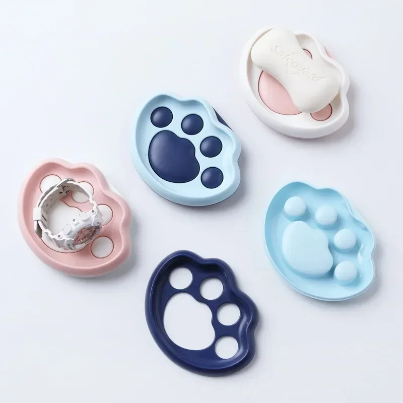 

Bathroom Organizer and Storage Wall Mounted Bathroom Soap Dish Cute Cat Claw Soap Box Wall Mounted Soap Suction Cup Soap Holder