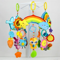 Baby Hanging Toys 0 12 Months Infant Crib Stroller Car Seat Mobile Rattles Toys with Music Teether Sensory Toys for Newborn Baby