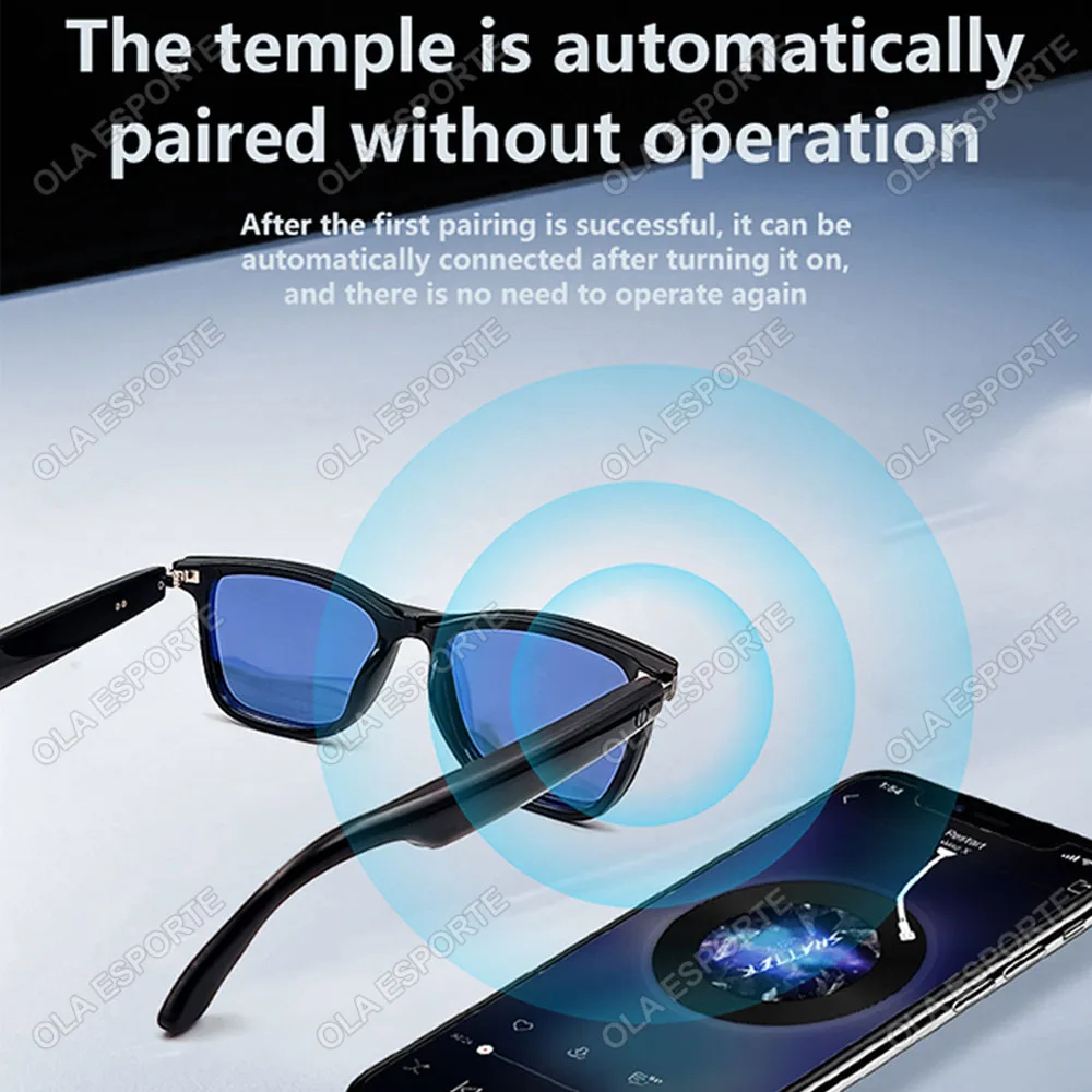 Hot Gs05 Smart Glasses For Men 2 In 1 Uv Protection Portable Polarized Anti Blue Light Black Frame White Lenses Music Sunglasses, Alina Gadgets