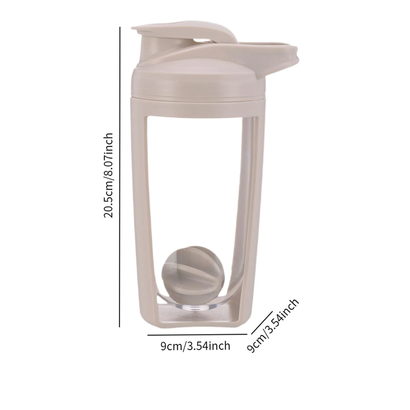 Protein Shaker Bottle Shaker Cups Heat Insulation 650ml Water Bottle with Mix Ball for Coffee Fitness Indoor Outdoor Travel