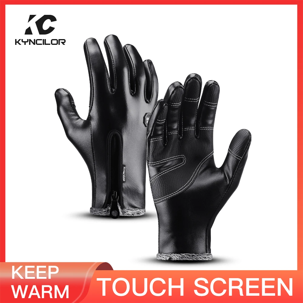 

Зимние мужские велосипедные перчатки, теплые флисовые водонепроницаемые рукавицы холодного ветра для сенсорного экрана, для велосипеда, для бега, лыж