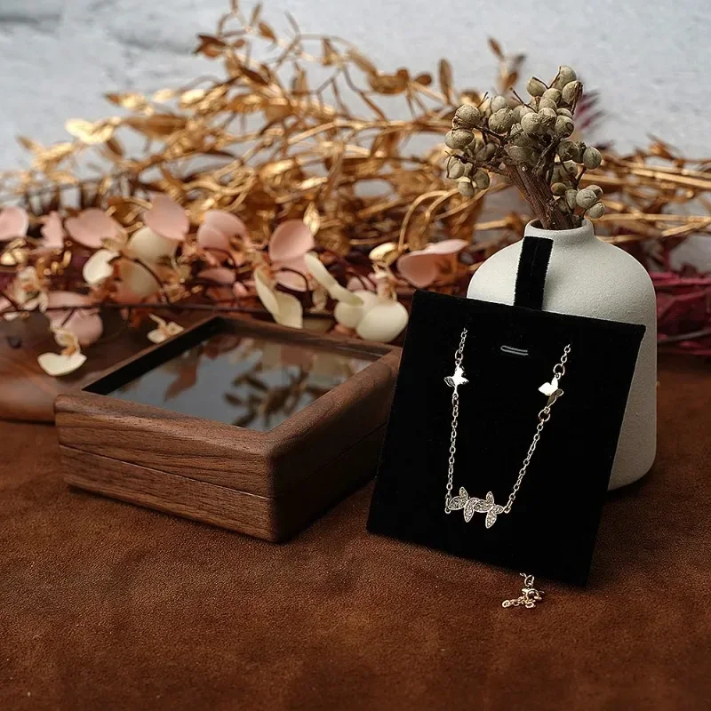 1PCS Free Personalized Custom Engraving LOGO Necklace Wood Box Jewelry Display Stand Bracelet Stand Wooden Necklaces Easel Box 3