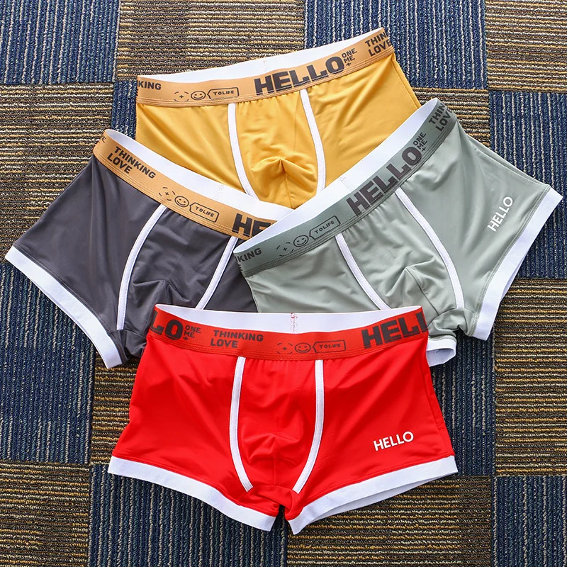 Boxer Shorts 2Pcs/lot Fashion Men's Panties Summer Ice Silk Breathable Male Boxers