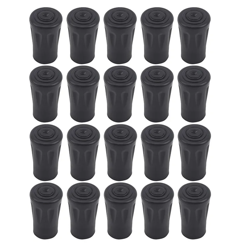 Trekking Pole 20Pcs Nordic Walk Stick Cane Climb Replacement Alpenstock Outdoor Camp Hike Protector Cap Tip Rubber Material