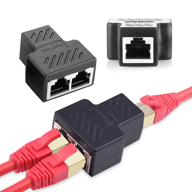 iphone charger converter RJ45 Connector 1 To 2 Ways LAN Ethernet Network Cable Female Splitter Adapter Connector(8 Core) Extender Network Tee Head Kable usb to iphone converter