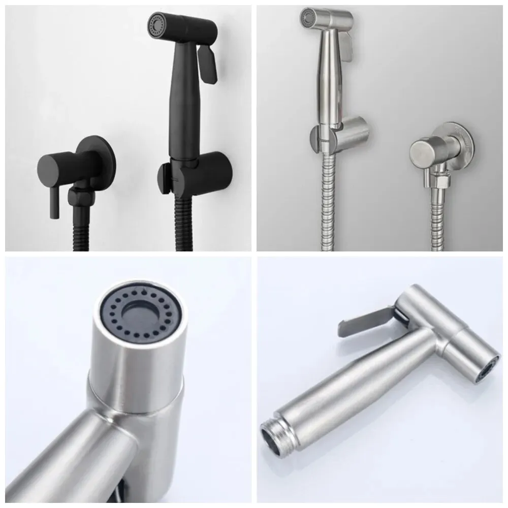 4pc/Set Portable Bidet Toilet Sprayer Bidet Shower Faucet Stainless Steel Woman Cleaning Head Anal Tap Wash Bathroom Accessories 4