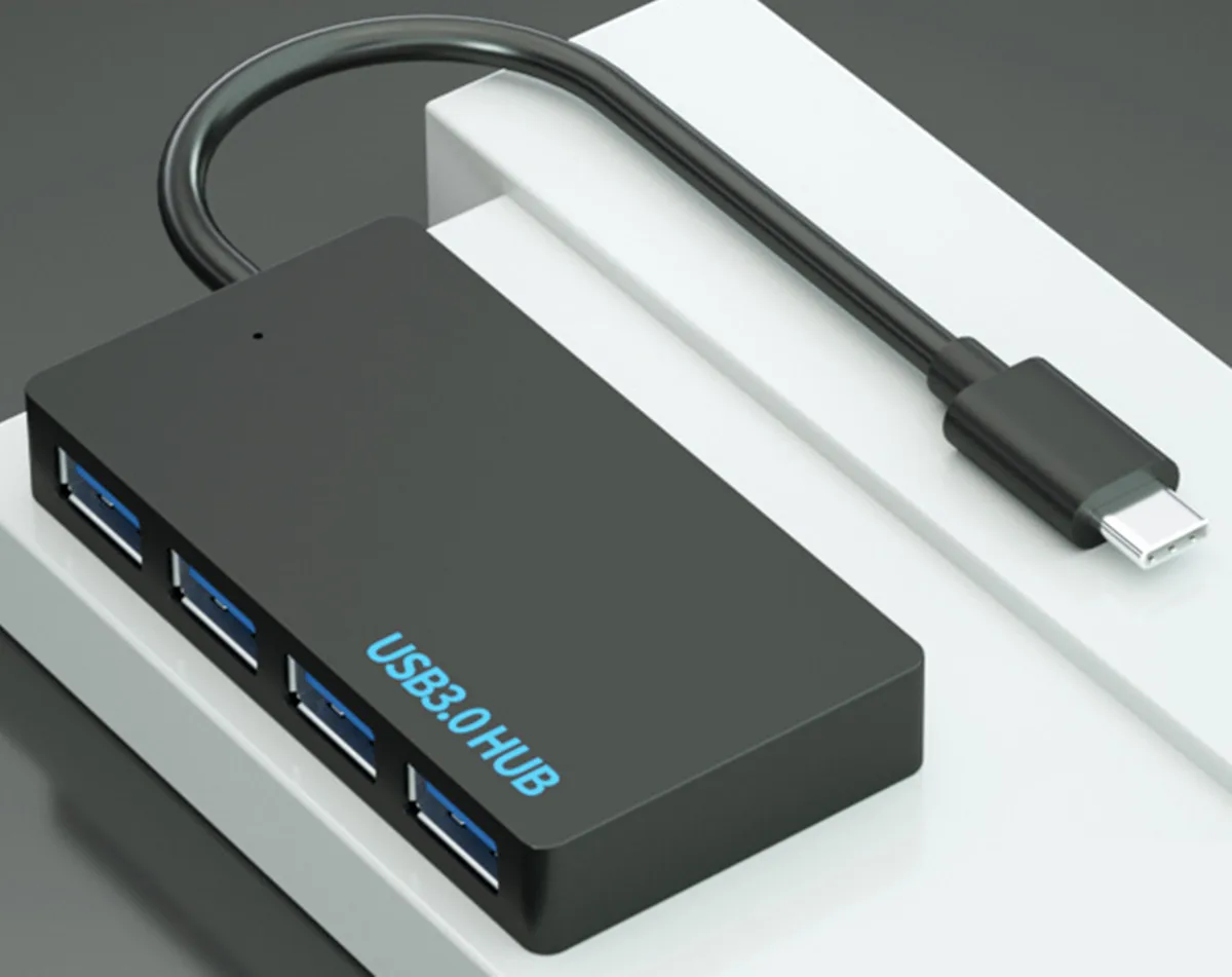 High Speed USB 3.0/Type-C Hub External 4 Ports Adapter Splitter USB Expander For Laptop PC Office Supplies