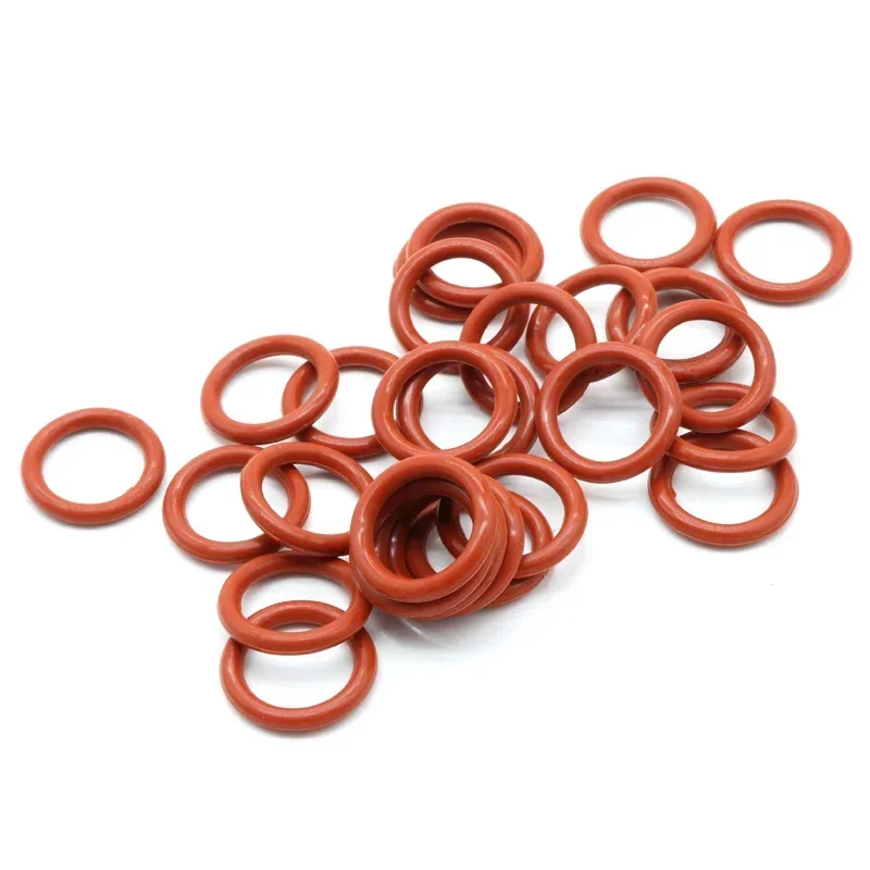 10/50Pcs Red Food Grade VMQ O Ring Gasket CS 2.4mm OD 6~100mm Waterproof Washer Round O Shape Rubber Silicone Ring Seal Tool rubber o rings silicone o rings rubber washers keycap o rings