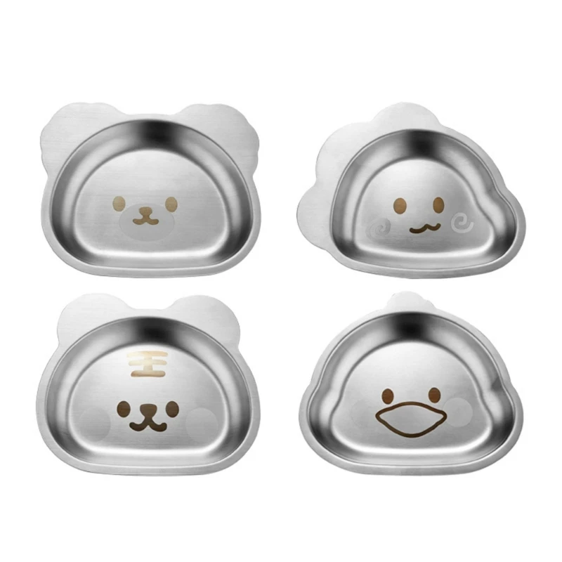Stainless Steel Children Dinner Tray Dinner Plates Plates Canteens Serving Plate Stainless Steel for Campers