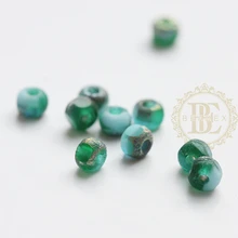  10 Pieces Czech Aged Glass Tri Cut Beads - Varies Colors - 4x3mm (NVA-5) 