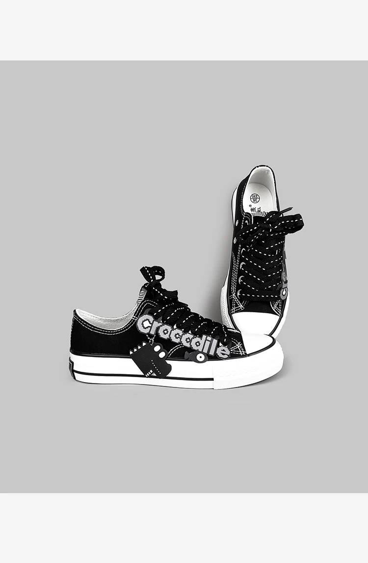 Amy Und Michael Original Design Niedlichen Cartoon Krokodil Schuhe Modische Weibliche Low-top Leinwand Turnschuhe Frau Vulkanisieren Schuhe – Detail 5