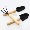 Garden Tools Set, 3Pcs Includes Hand Trowel, Transplant Trowel and Cultivator with Wooden Handle Garden Hand Shovels Kit for Pla 4