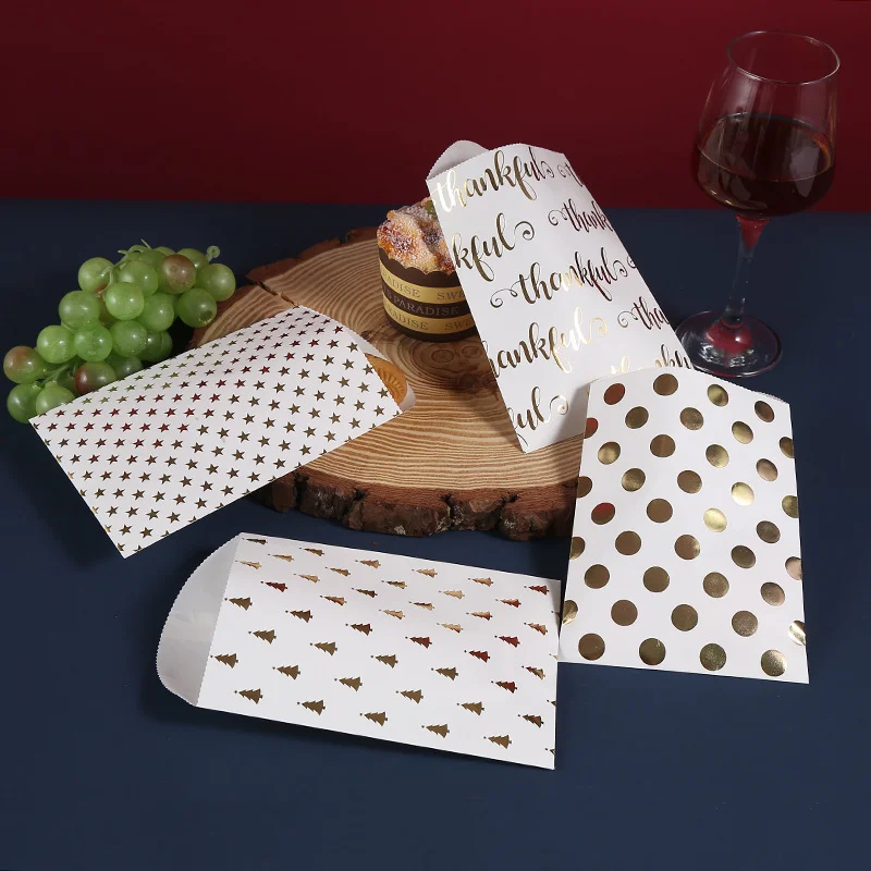 50 креативных дневных упаковок, бумажные пакеты для рождественской елки, позолоченные Конверты в горошек, пакеты для продуктов внешней торговли, приглашения!