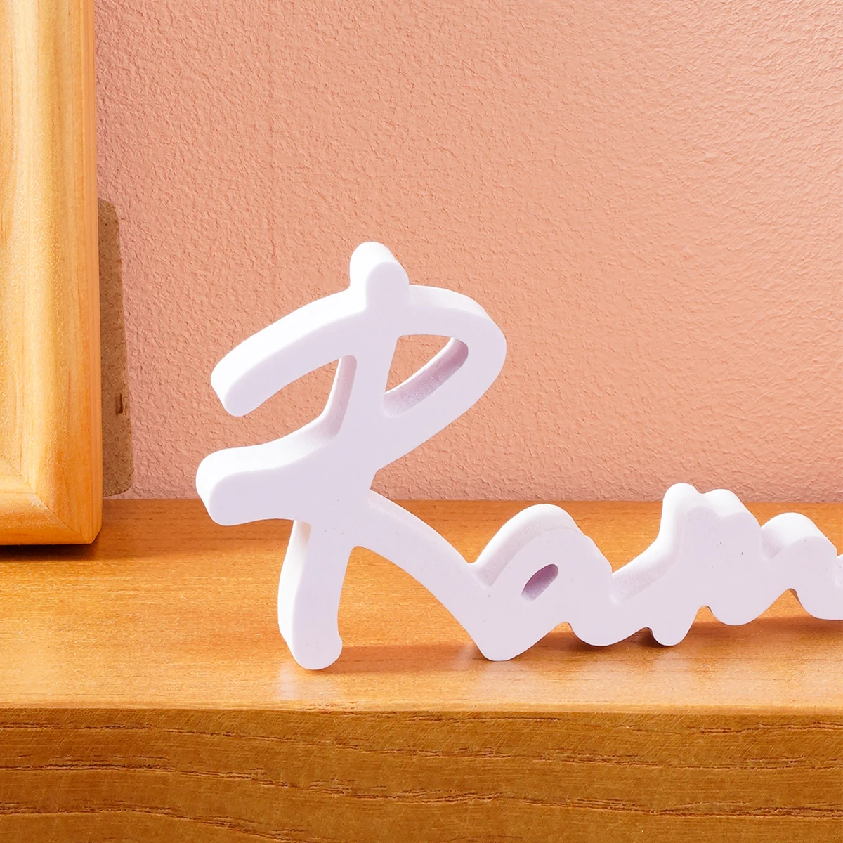1PC, a simple white Ramadan lettering decorative piece, a Ramadan festival desktop decorative piece