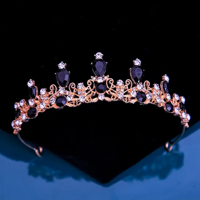 DIEZI Sweet Cute 12 Colors Girls Opal Crystal Tiara Crown