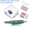 2024 New Arrival STRONG 210 PRO 105 105L Handpiece 65W 45000/500000rpm Nail Drills Manicure Machine Pedicure Electric File Bits 1