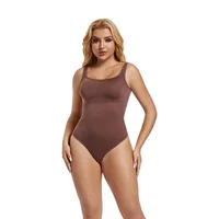 Body sans couture pour femmes, vêtement modelant, contrôle du ventre, col carré, débardeur, dos nu, modelant le corps, tongs, sous-vêtements, taille fine 6