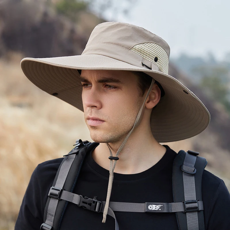 Waterproof Bucket Hat Summer Men Boonie Hat Outdoor Sun Protection Wide Brim Panama Safari Hunting Hiking Fishing Sun with sun hat sun protection hat