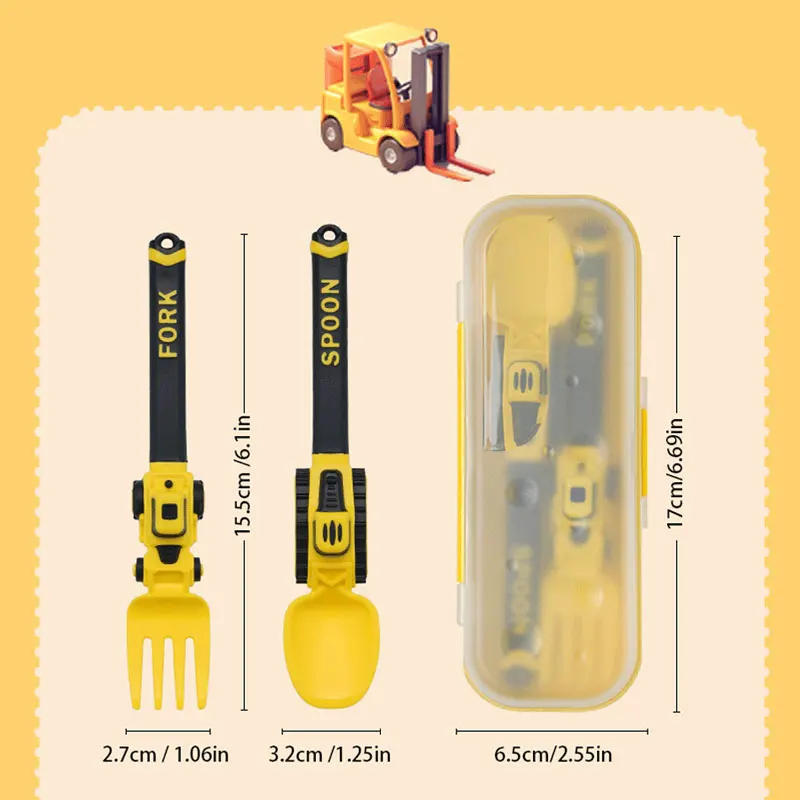 Baby Utensils Spoon Fork Set Kids Racing Cartoon Design Cutlery For Children Tableware Babies Training Feeding For Fork Spoon Set,Baby Cutlery