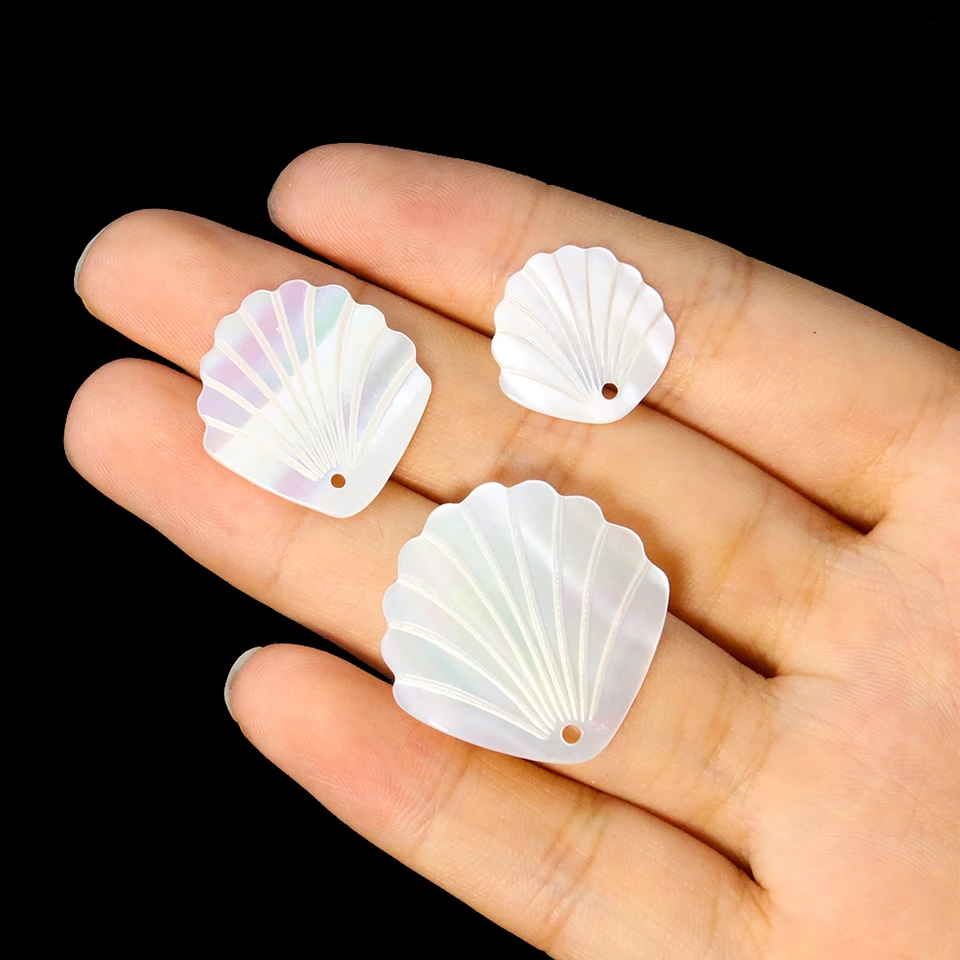 20 Piastrine In Madreperla Bianca 15 Mm – Ciondoli Grezzi Per Gioielli Fai Da Te, Conchiglia