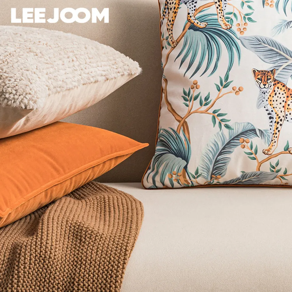 

Новинка, плюшевая наволочка LEEJOOM с рисунком животных, наволочка с изображением оранжевого Тигра для дивана, комнаты 45x45 см, 1 шт.