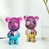 Mini Bear Fan Portable Fan USB Rechargeable 3 Speed Modes Mini Desktop Air Cooler Cooling Travel Hand Fans for Office Workers 6
