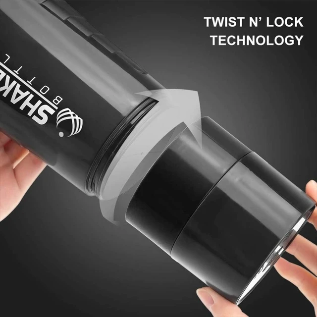 Protein Shaker Bottle Leak Proof Bottle for Protein Mixes 3 Layer Twist Off Shaker Cup Sports Shaker Bottle for Protein Powder 3