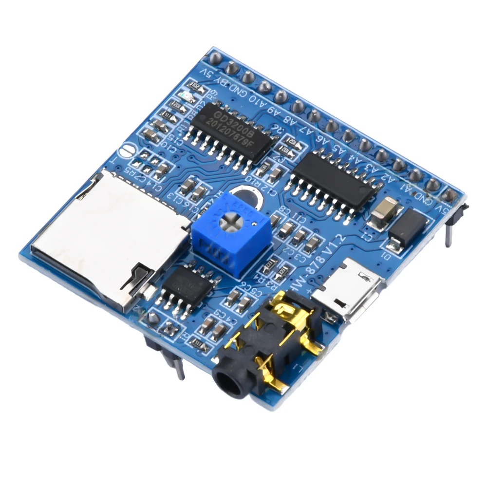 

5V voice playback module MP3 player trigger playback voice module prompt IO triggered playback volume adjustable welding pin